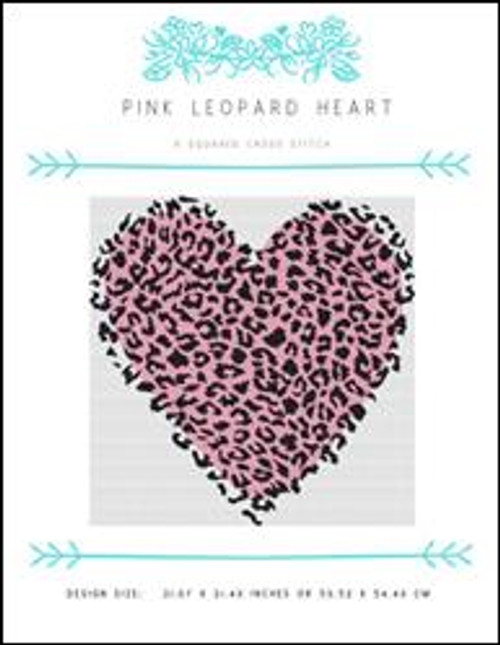 Pink Leopard Heart / X Squared Cross Stitch