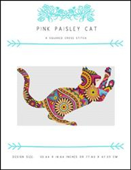 Pink Paisley Cat / X Squared Cross Stitch