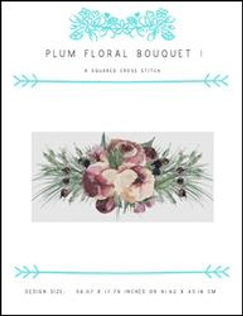 Plum Floral Bouquet I / X Squared Cross Stitch