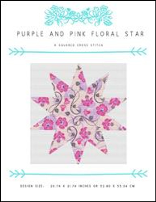 Purple And Pink Floral Star / X Squared Cross Stitch