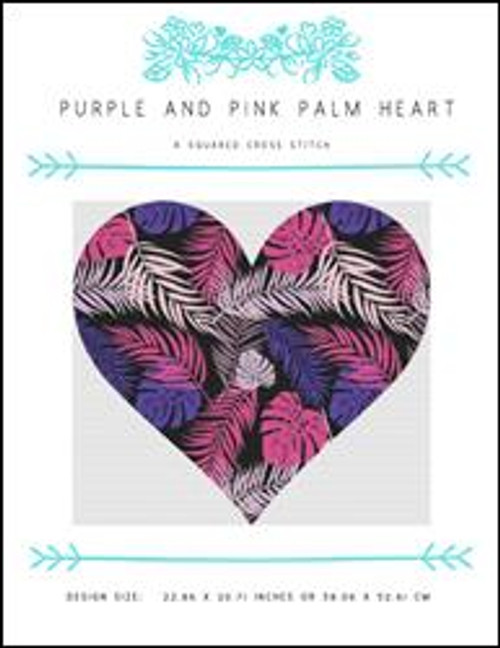 Purple And Pink Palm Heart / X Squared Cross Stitch