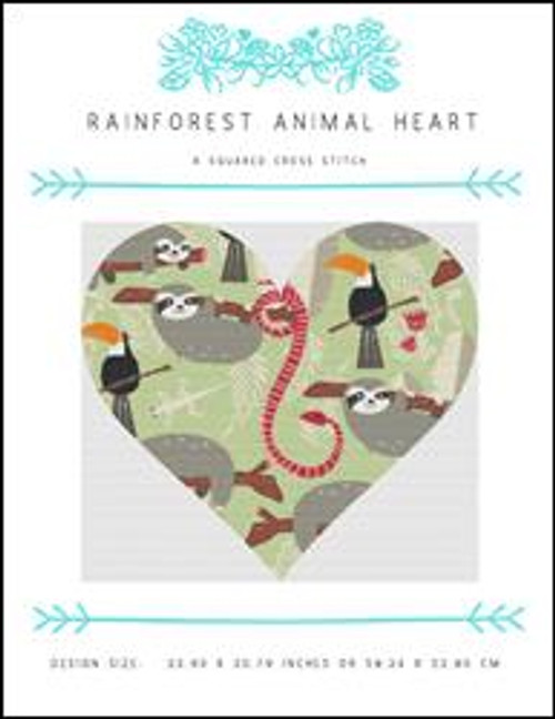 Rainforest Animal Heart / X Squared Cross Stitch
