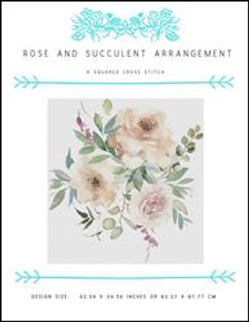 Rose And Succulent Arrangement / X Squared Cross Stitch