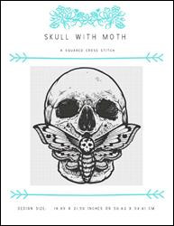 Skull With Moth / X Squared Cross Stitch
