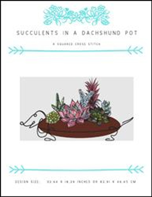 Succulents In A Dachshund Pot / X Squared Cross Stitch