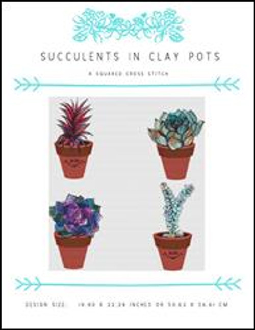 Succulents In Clay Pots / X Squared Cross Stitch