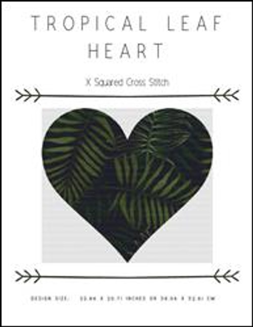 Tropical Leaf Heart / X Squared Cross Stitch