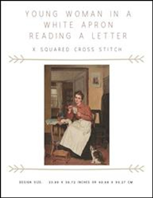 Young Woman In A White Apron Reading A Letter / X Squared Cross Stitch