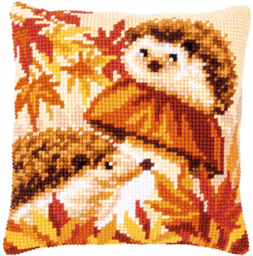 Hedgehogs on Mushroom - Cushion / Vervaco / PNV187296