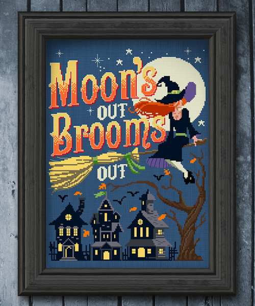 Moons Out Brooms Out / Autumn Lane Stitchery