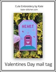 Valentines Day mail tag / Cute Embroidery By Kate