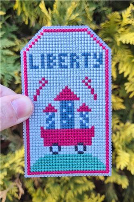 Liberty Patriotic tag / Cute Embroidery By Kate