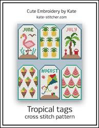 Tropical tags / Cute Embroidery By Kate