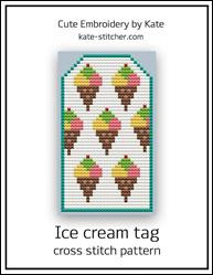 Ice cream tag / Cute Embroidery By Kate