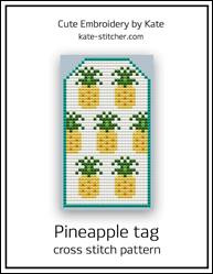 Pineapple tag / Cute Embroidery By Kate