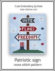 Patriotic sign / Cute Embroidery By Kate