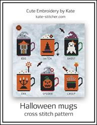 Halloween mugs / Cute Embroidery By Kate