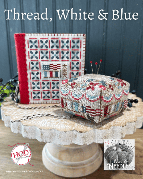 Thread, White & Blue Pincushion / Hands On Design