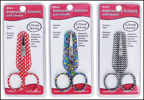Retro Embroidery Scissors with Matching Sheath (Assorted) / Allary Corporation