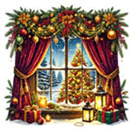 Christmas Window Celebrations Magnet  / Les Petites Croix De Lucie