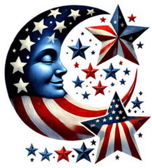 Patriotic Moon Magnet  / Les Petites Croix De Lucie