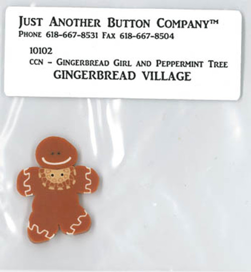 Gingerbread Village 2-Gingerbread Girl & Peppermint Buttons / Just Another Button Company