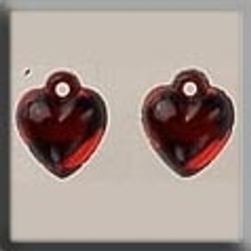 Very Sm Domed Heart Bright Red / 12077 MH