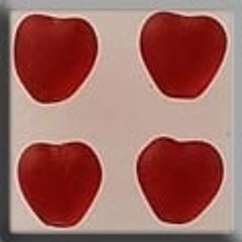 Medium Channeled Heart Matte Ruby / 12088 MH