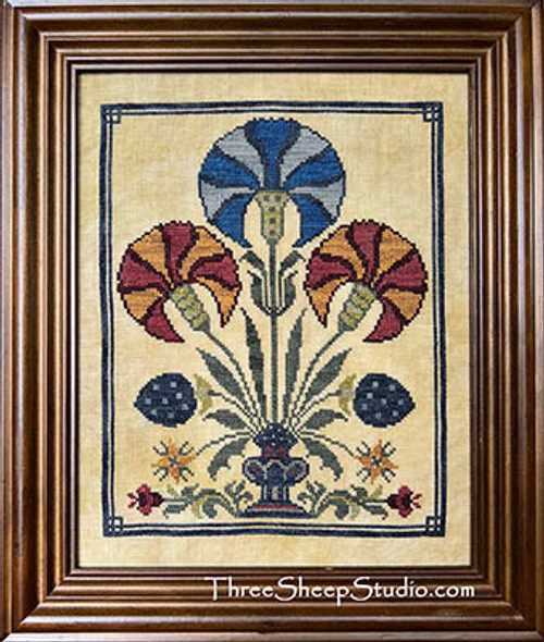 Blue Carnation Fraktur / Three Sheep Studio