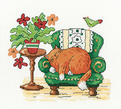 Sleeping Cat - Karen Carter Collection / Heritage Crafts / HCK1691A Sleeping Cat - Karen Carter Collection / Heritage Crafts / HCK1691A