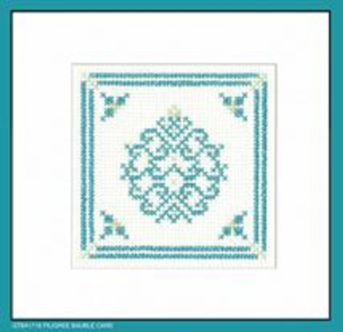 Filigree Bauble Card - Teal (pk of 3) - Teal & Silver Filagree Collection -Greeting Cards  by Kirsten Roche / Heritage Crafts / HCK1718A Filigree Bauble Card - Teal (pk of 3) - Teal & Silver Filagree Collection -Greeting Cards  by Kirsten Roche / Heritage Crafts / HCK1718A