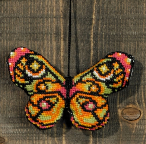 Green Pink Butterfly Ornament / Permin / 19406