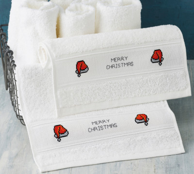 Santa Hats Towel (2 piece set)  / Permin / 285279