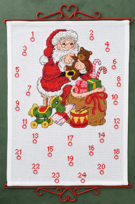 Santa Claus with Teddy Bear - Advent Calendar / Permin / 345267