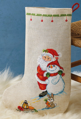 Santa & Snowman Stocking / Permin / 415237
