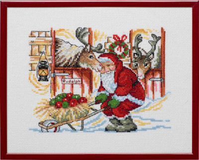 Santa Claus Feeding Reindeer / Permin / 921276
