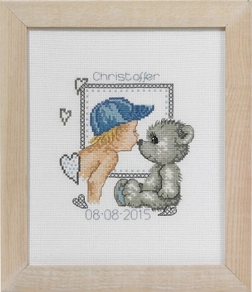 Boy and Teddy  Birth Announcement / Permin / 925147