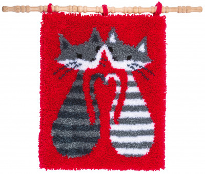 Striped Cats Latch Hook Rug / Vervaco / PNV156930