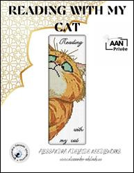 Reading With My Cat Bookmark / Alessandra Adelaide Needleworks