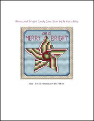Merry And Bright Candy Cane Star / Artists Alley
