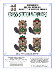 Blinky The Beaver Buddies - Christmas Tree Ornament / Cross Stitch Wonders