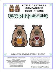 Capybara Companions - Beer And Wine / Cross Stitch Wonders