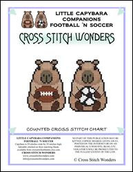 Capybara Companions - Football And Soccer / Cross Stitch Wonders