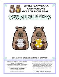Capybara Companions - Golf And Pickleball / Cross Stitch Wonders