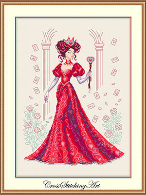Reina, Queen Of Hearts / Cross Stitching Art