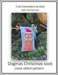 Dogmas Christmas Sock / Cute Embroidery By Kate