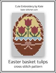 Easter Basket Tulips / Cute Embroidery By Kate