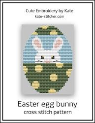 Easter Egg Bunny / Cute Embroidery By Kate