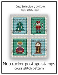 Nutcracker Postage Stamps / Cute Embroidery By Kate