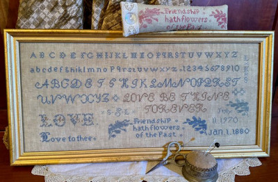 Friendship Hath Flowers Of The Past-Reproduction Sampler  / Homespun Elegance Ltd